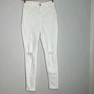 Encore White Distressed High Waisted Jeans